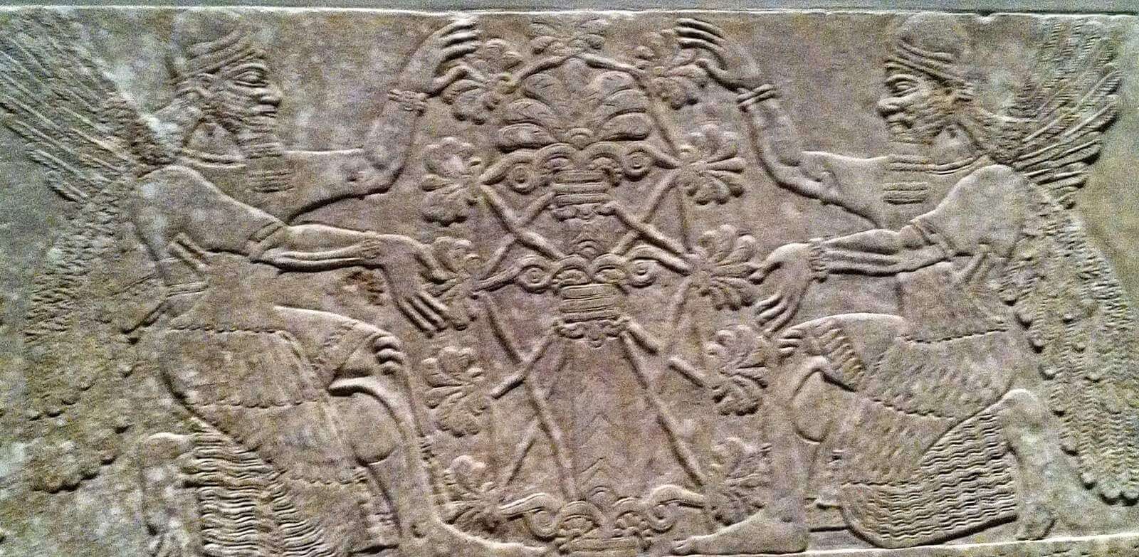 Assyrian Sacred tree relief in stone